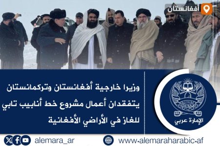 ‏وزيرا خارجية أفغانستان وتركمانستان يتفقدان أعمال مشروع خط أنابيب تابي للغاز في الأراضي الأفغانية