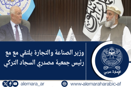 وزير الصناعة والتجارة يلتقي مع مع رئيس جمعية مصدري السجاد التركي
