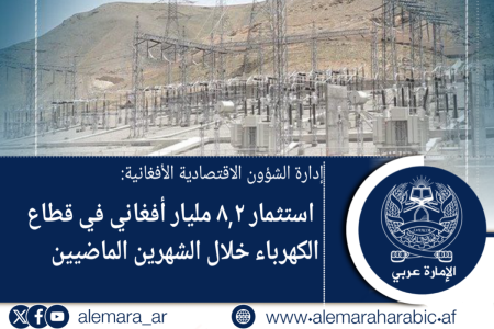إدارة الشؤون الاقتصادية الأفغانية: استثمار ٨,٢ مليار أفغاني في قطاع الكهرباء خلال الشهرين الماضيين